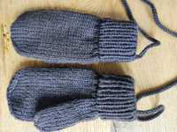 Rękawiczki wełniane merino Mille, mitenki, dark Brown, rozmiar 2-4 lat