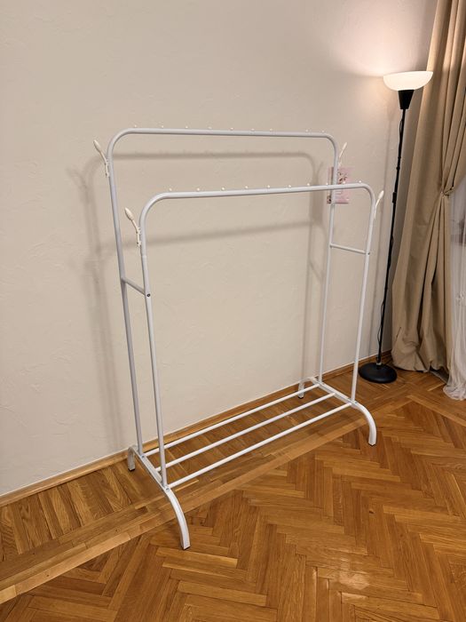 Вішалка стійка рейл біла