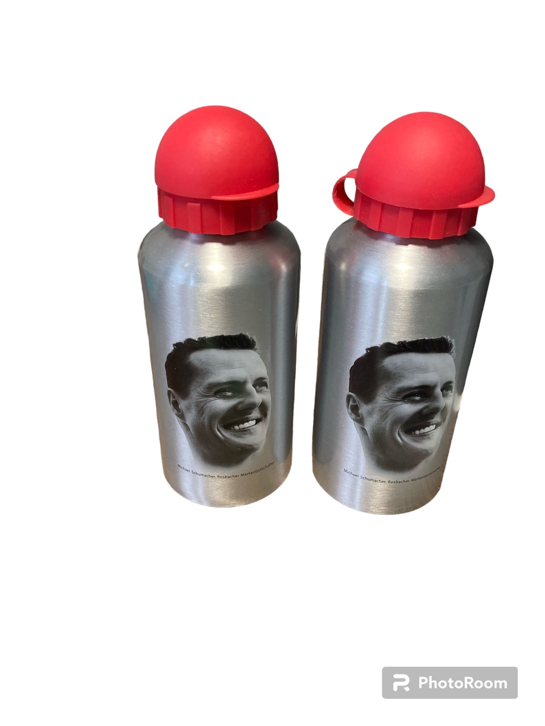 Schumacher Sports Bottles - Foto e Autografo Gravados - 2 ud Sem Uso