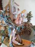 Fonte de porcelana vintage Lorezon - Itália com pedestal