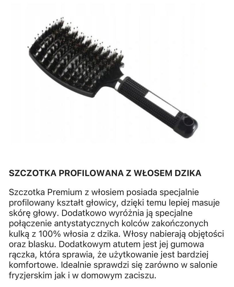 Szczotka do włosów profilowana z włosem dzika Nowa