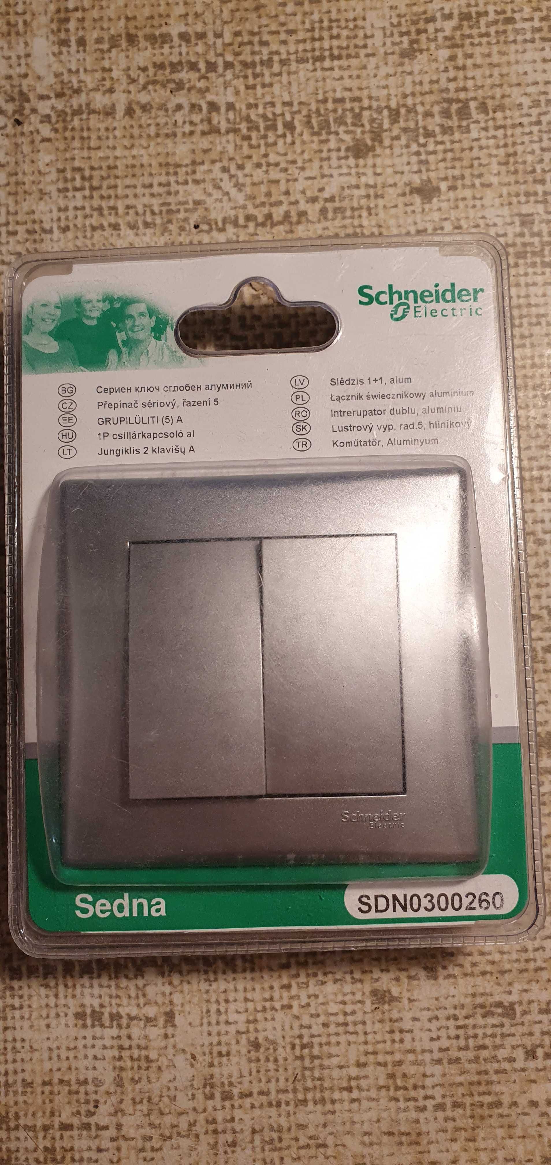 Schneider Sedna Łącznik Świecznikowy podwójny Aluminium