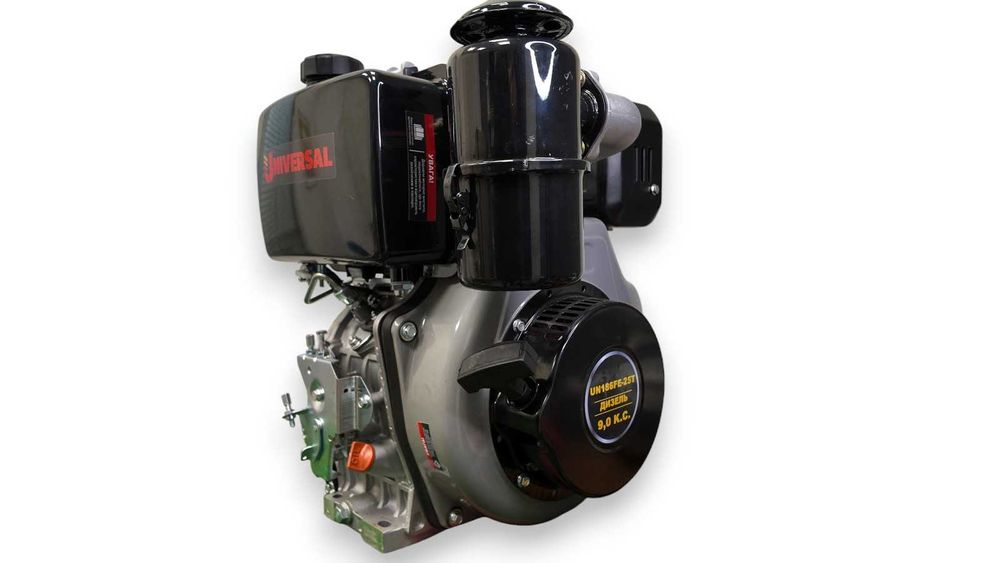 Двигун Universal 186FE (9 к.с.)дизель!електростарт!вал 25 мм шліцевий!