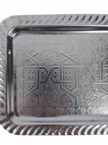 Taca Dekoracyjna srebrna Mała 22x18 Zdobiona Home Accents Glamour