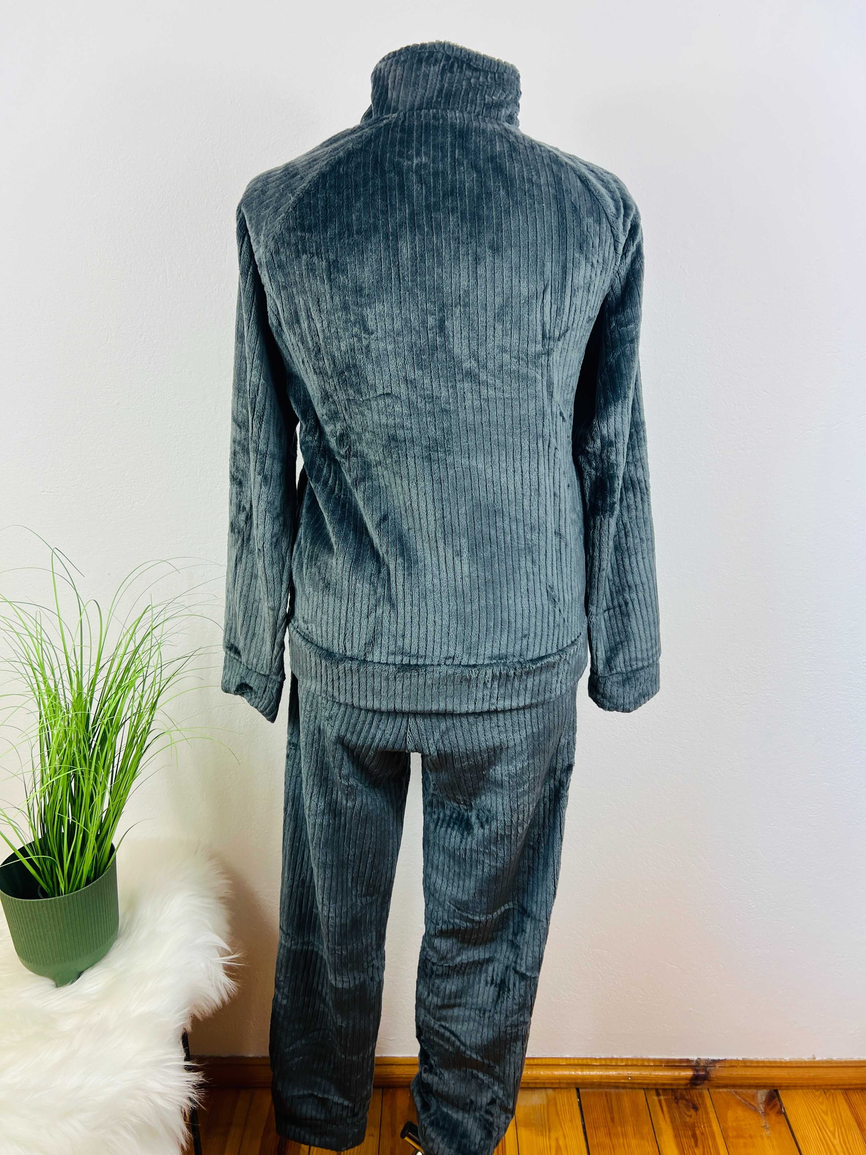 Nowy damski komplet dresowy dres szary welurowy Rozmiar S