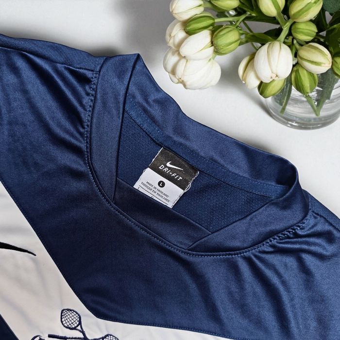 Granatowy t-shirt męski sportowy Nike Dri-Fit Oxford Squash
