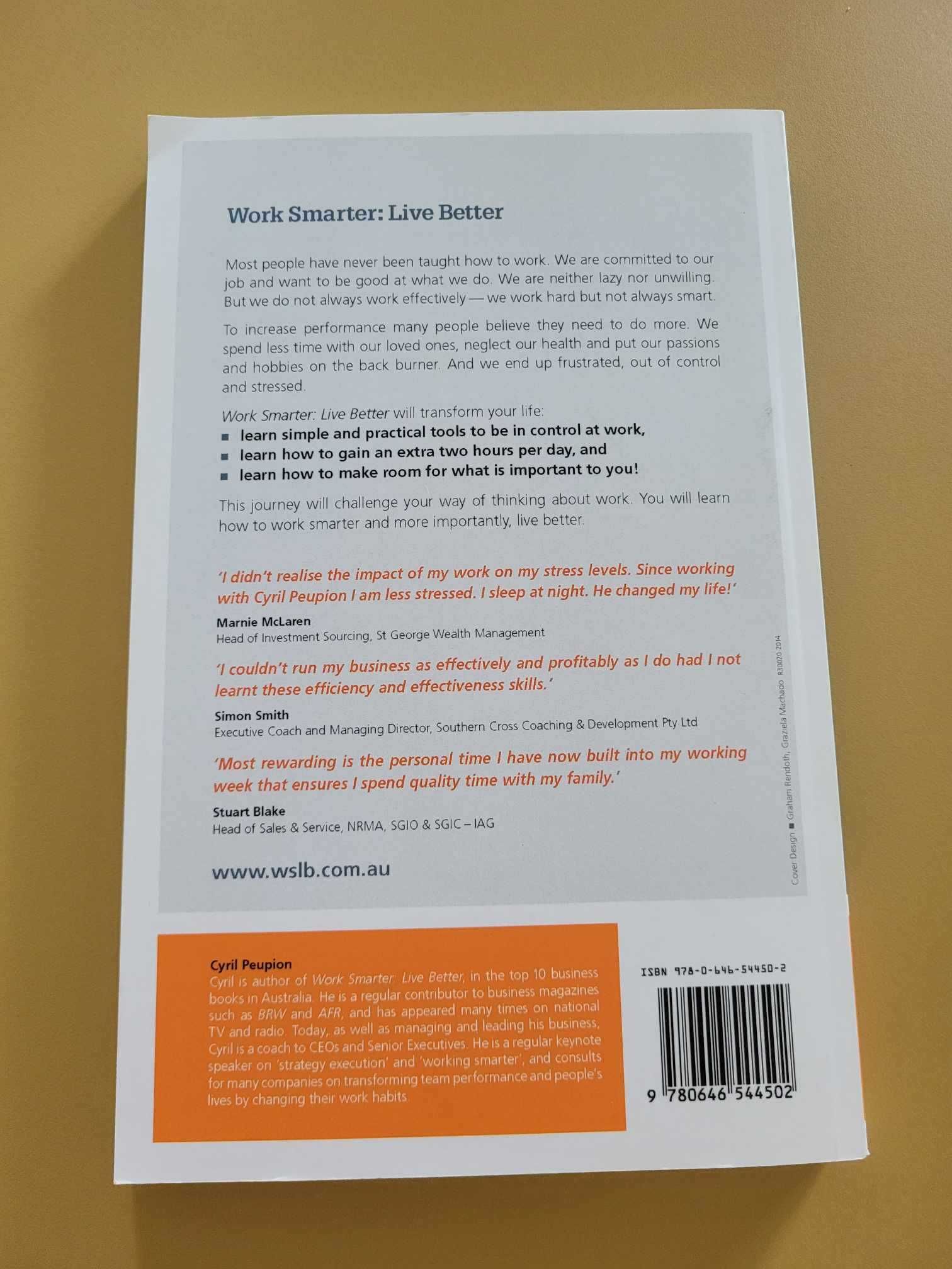 Work Smarter: Live Better Cyril Peupion