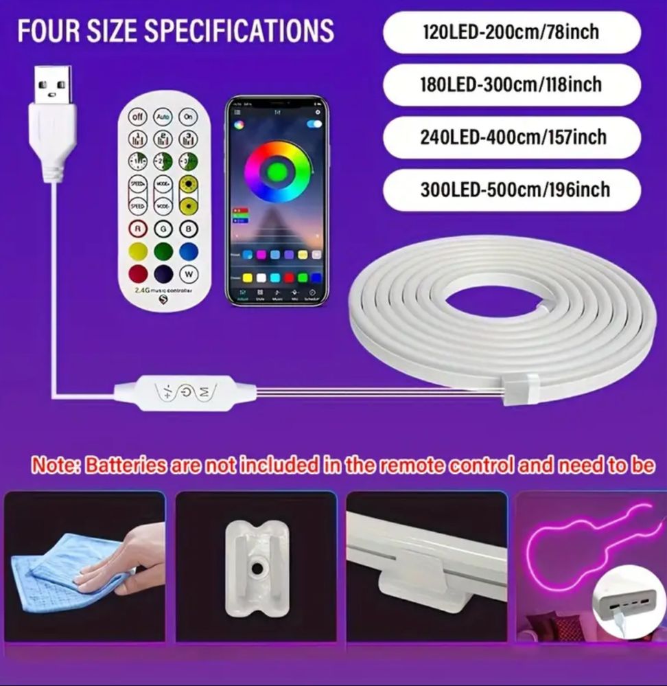 Ledy RGB neon  5 m