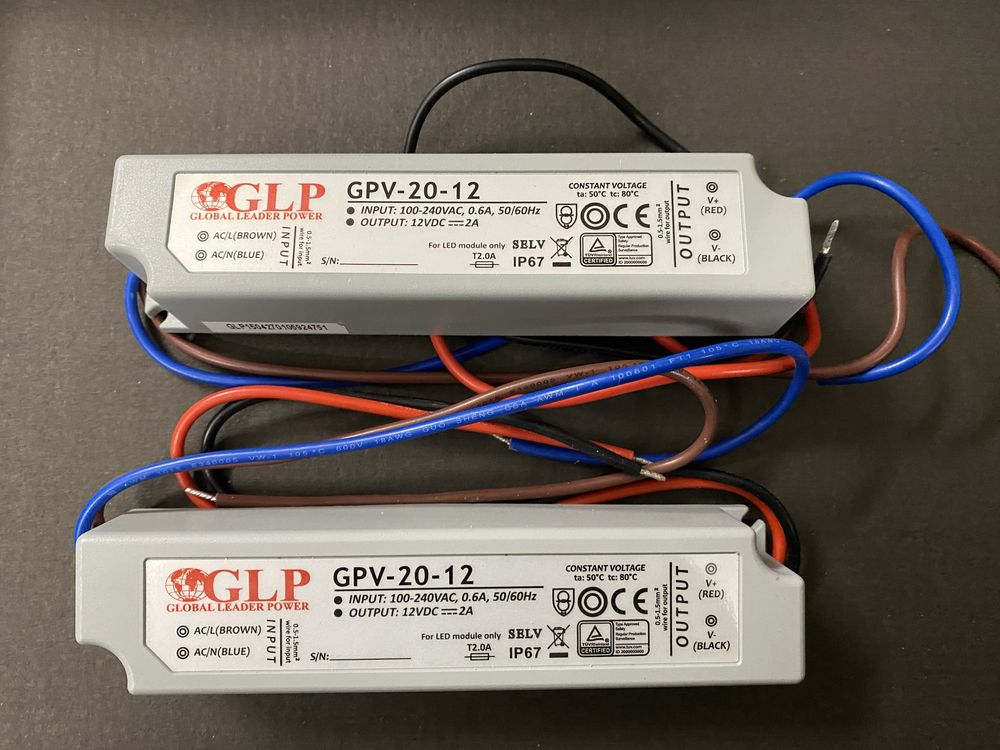 Zasilacz LED Hermetyczny Napięciowy GPV 20-12 IP67 2A 24W 12V GLP