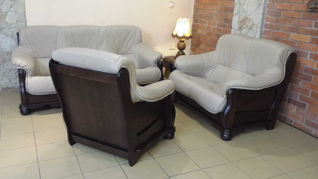 Wypoczynek skórzany kanapa sofa skóra naturalna Mevis Furniture