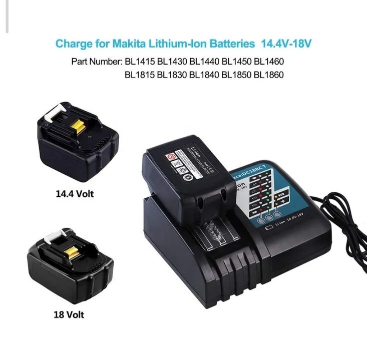 Акумулятори Макіта-2 5,5а/ч+зарядний пристрій для літію-іоних АКБ.