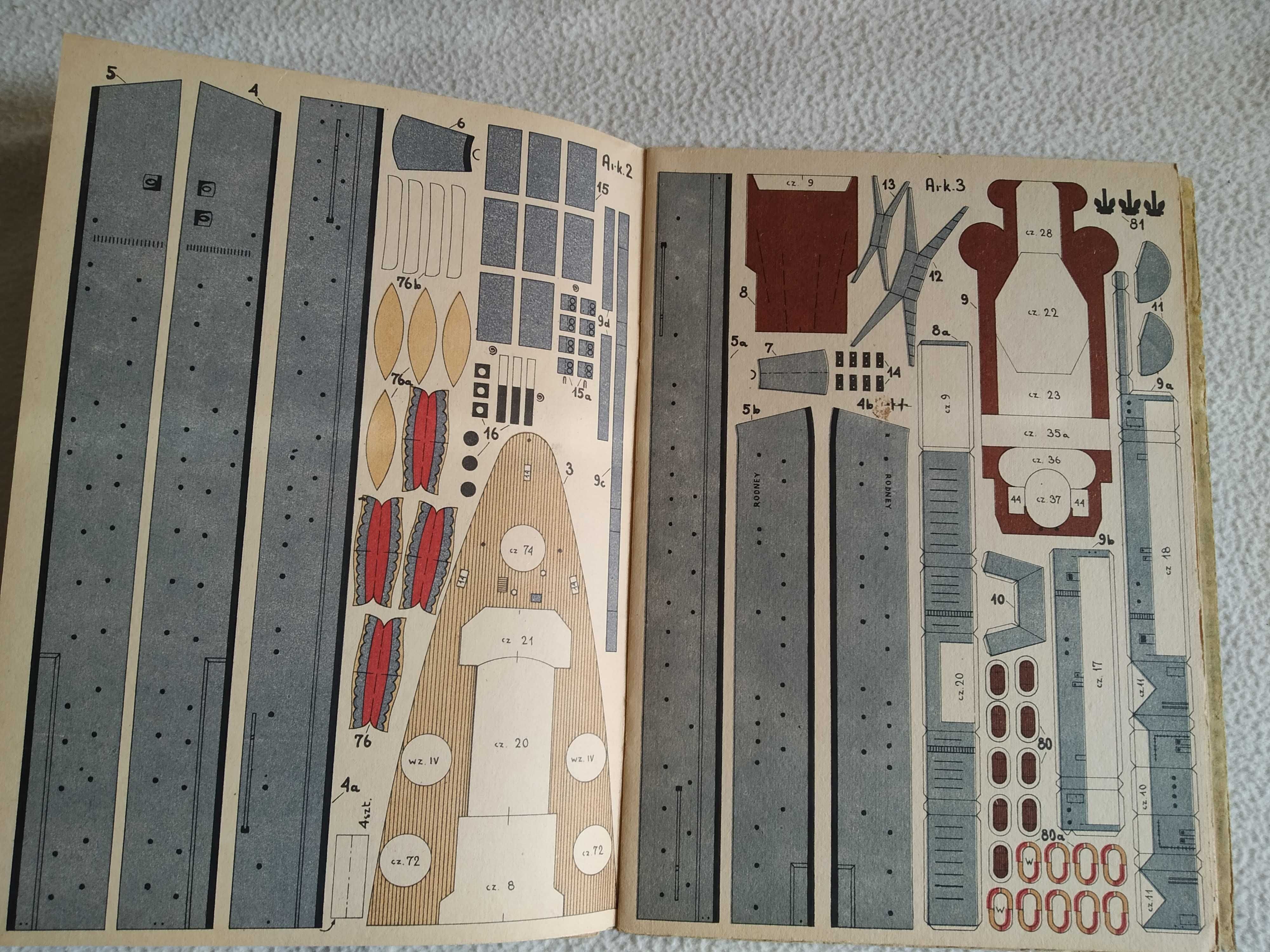 Mały Modelarz 1-2/1976 Pancernik Brytyjski "RODNEY"