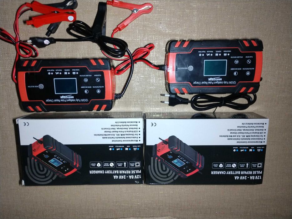 Зарядка акумулятора АКБ 12-24в нові авто мото