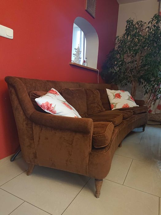 Kanapa sofa brązowa retro vintage