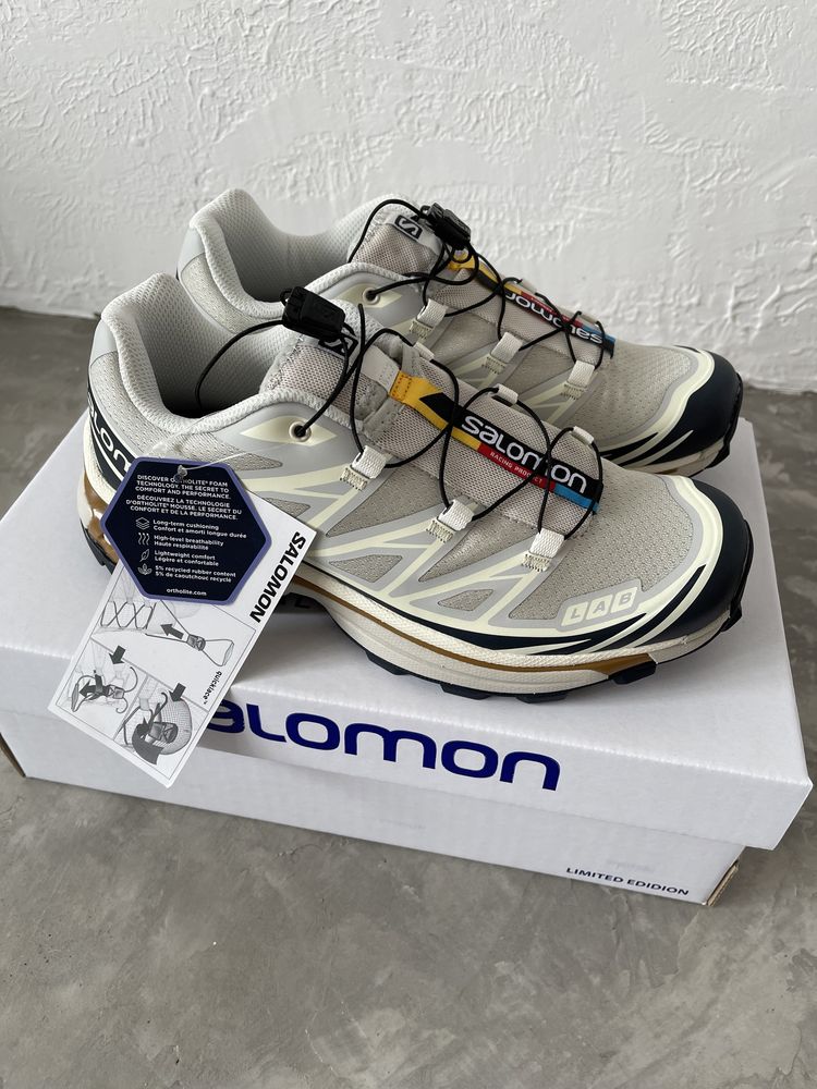 Кросівки Salomon S/LAB XT-6 Beige/Blue/Gold