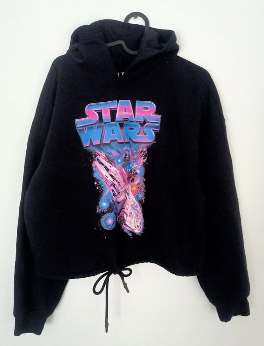 Czarna bluza z kapturem h&m rozmiar L star wars