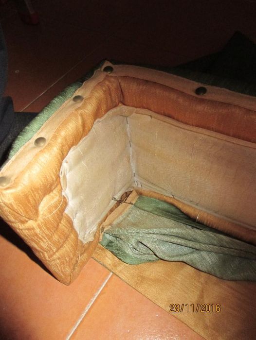 Sanefa de madeira forrada com tecido