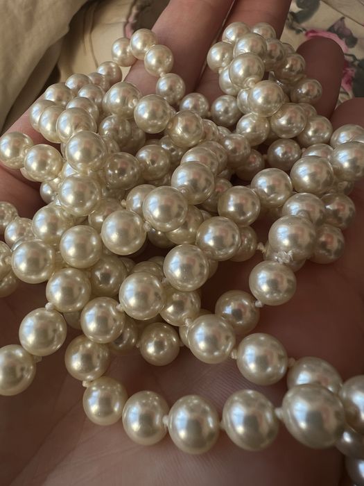 Перлини натуральні 150см. Перла. Буси. Намисто. Кольє.