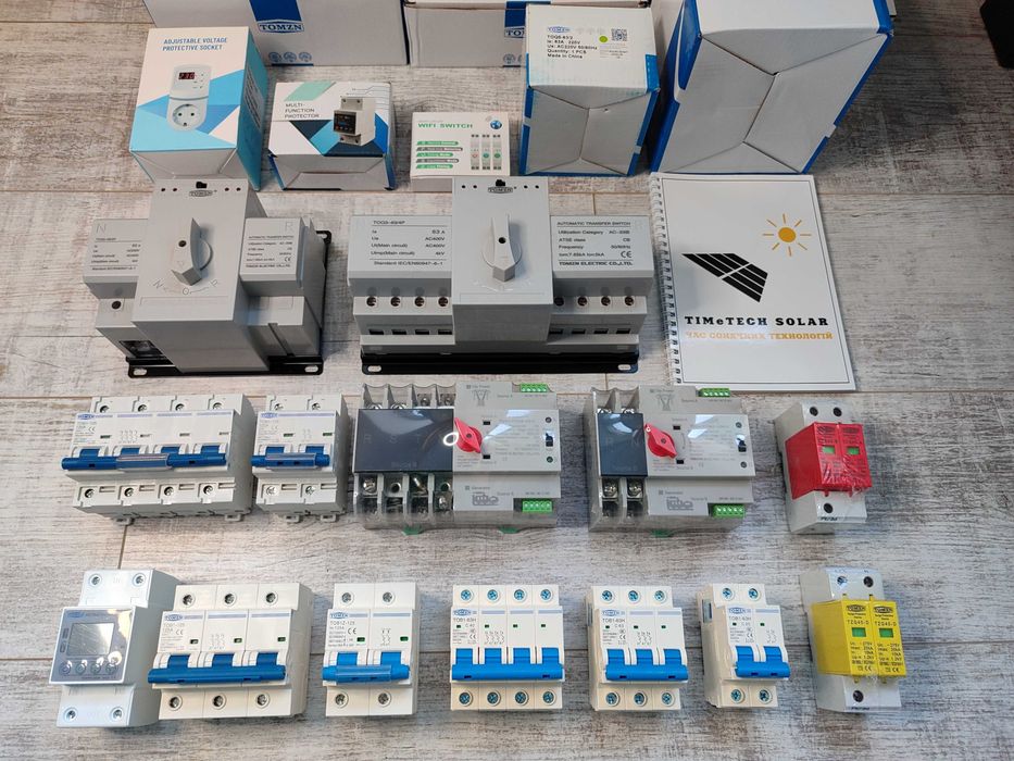 Сонячна автоматика DC ОПН, запобіжники, автомати DC, громозахист TOMZN