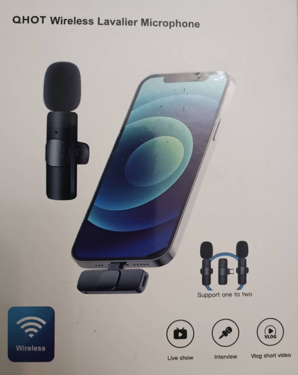 Бездротові петличні мікрофони QHOT K1, USB-C/Lightning для iPhone