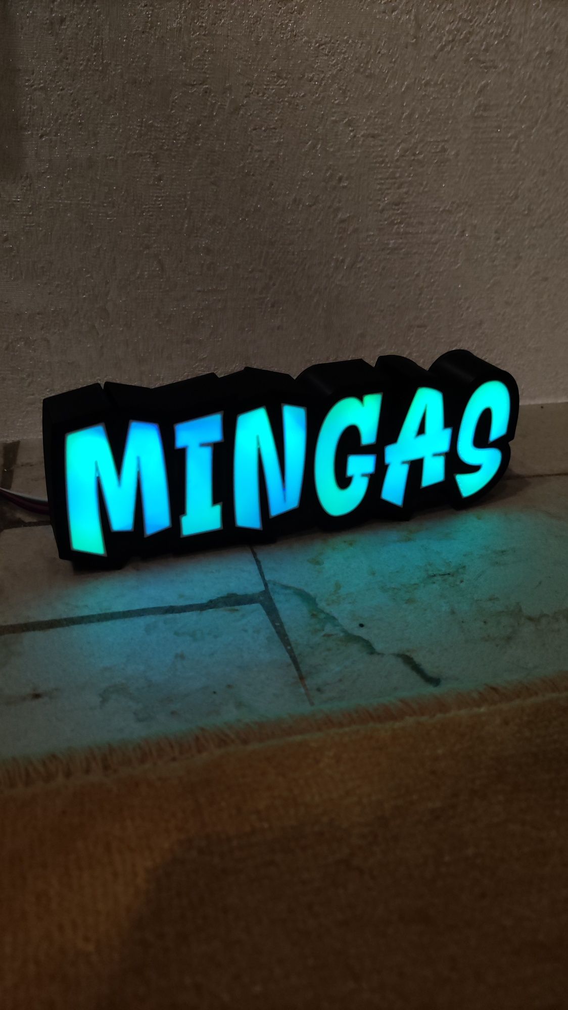 Candeeiro LED 3D personalizado (Nome)