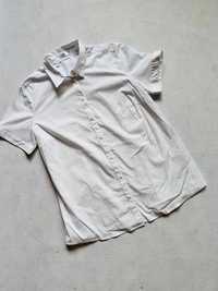 Biała bluzka z krótkimi rękawkami, bawełna, rozm. 44 cm, nowa
