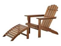 Krzesło • Fotel • Leżak ogrodowy z podnóżkiem z drewna akacjowego