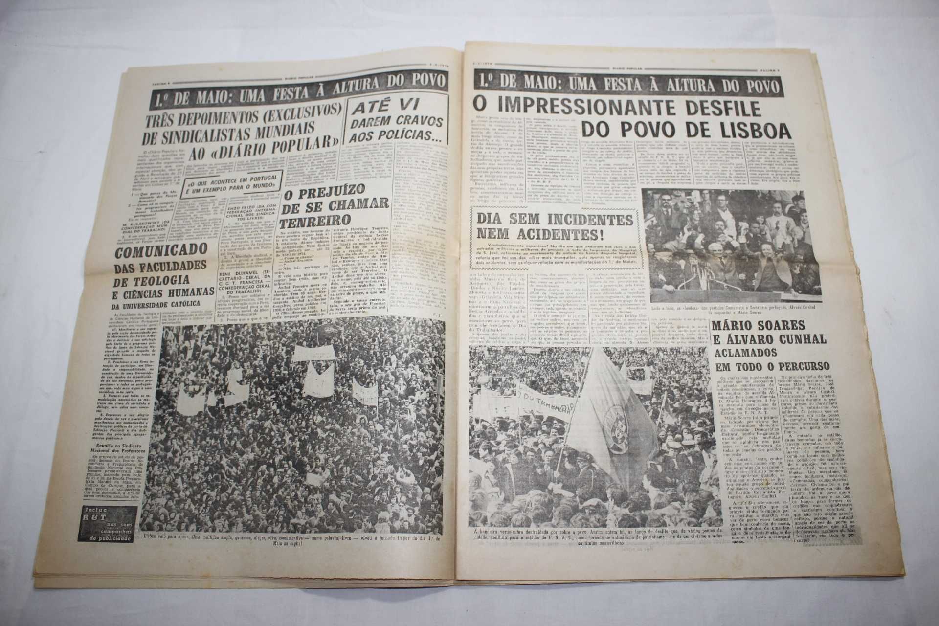 Jornal - Diário Popular - Lisboa - Relativo ao 1º de Maio 1974