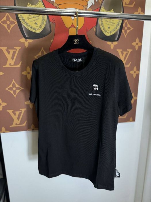 ФУТБОЛКА KARL LAGERFELD Женская футболочка майка Карл черная s-xl хит