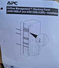 Panel maskujący 1U do szafy Rack 19 cali, APC