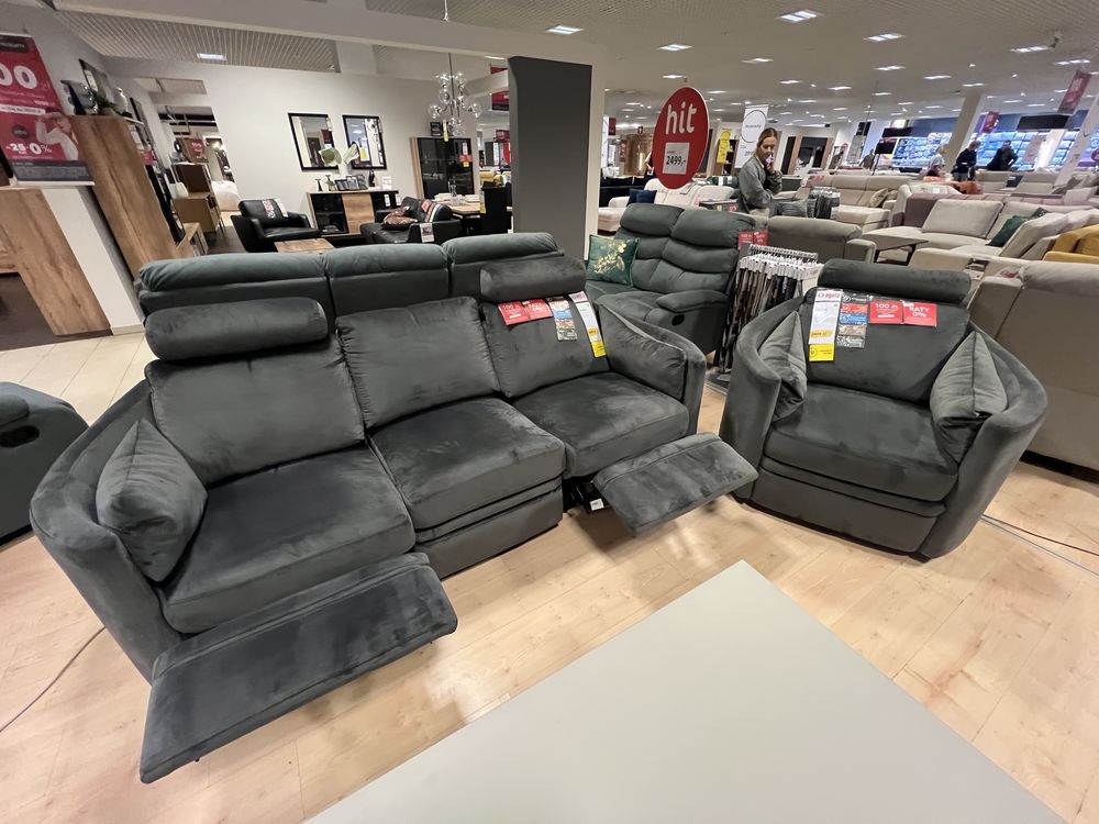 Komplet wypoczynkowy fotel + sofa MILLOM AGATA elektryczny relaks