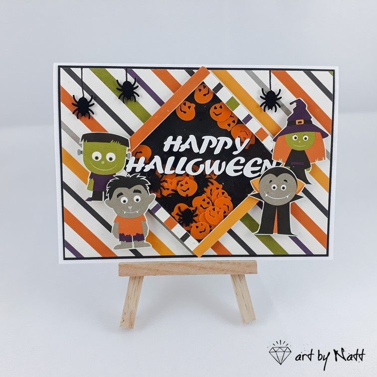 Kartka na halloween ręcznie wykonana /shaker box