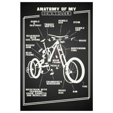 Plakat Anatomy of my Downhill, rower górski mtb