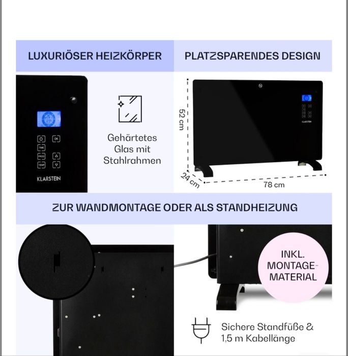 Конвекционный обогреватель Klarstein Norderney 2200w! из Германии!