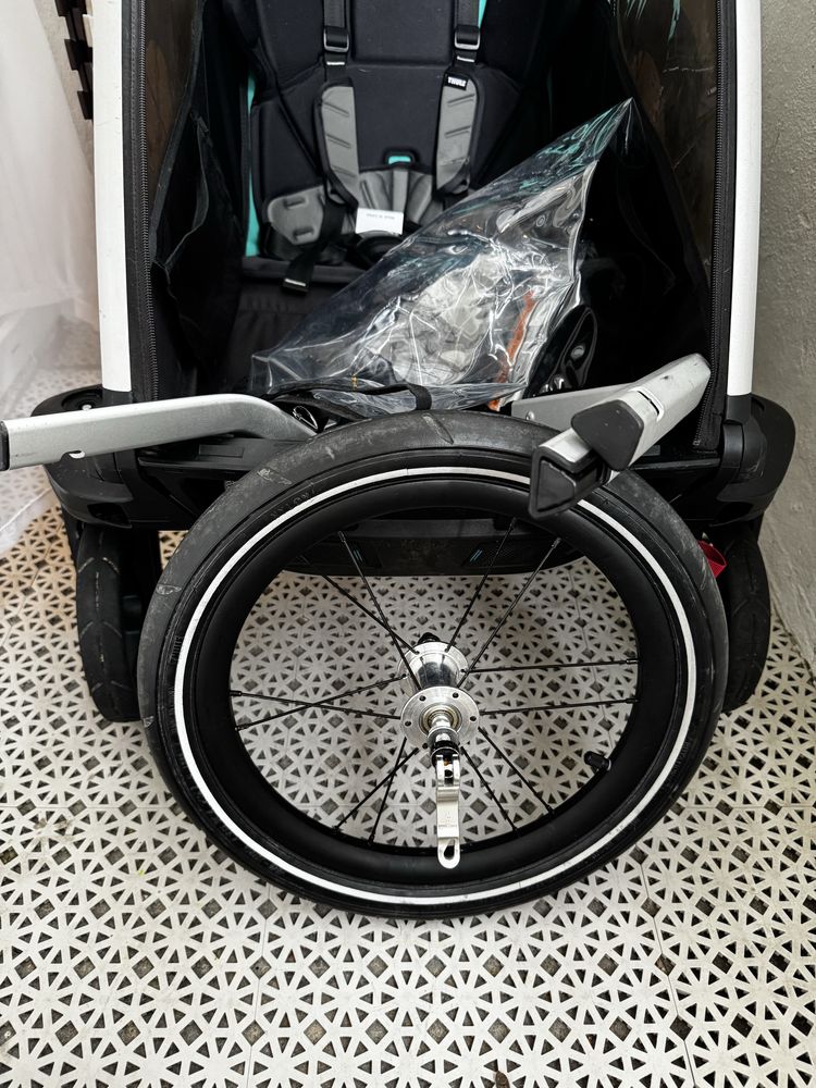 Przyczepka Thule Lite 1 zestaw z kolem do biegania, hamakiem i wkladką