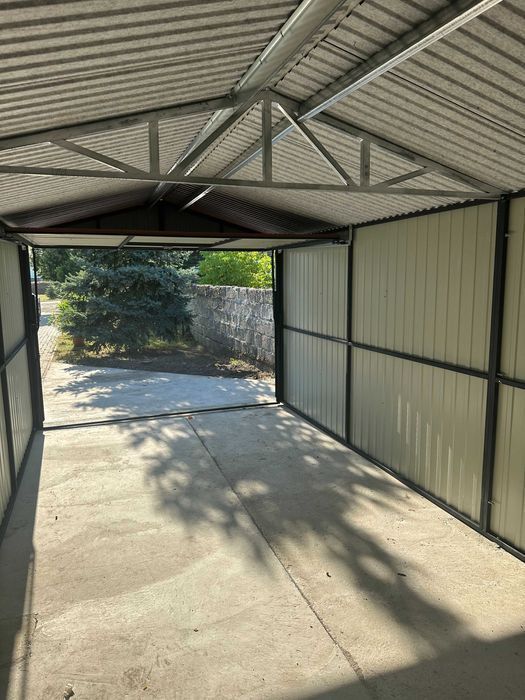 Garaż blaszany wzmocniony ocynkowany drewnopodobny 4,5x5