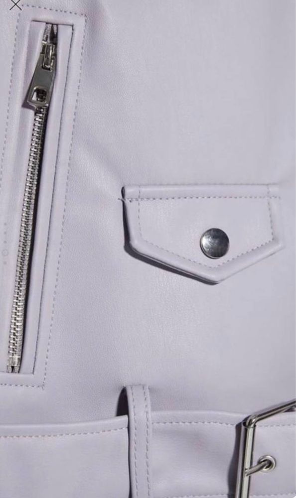 Кожанка Zara жіноча кожанка чорная L
