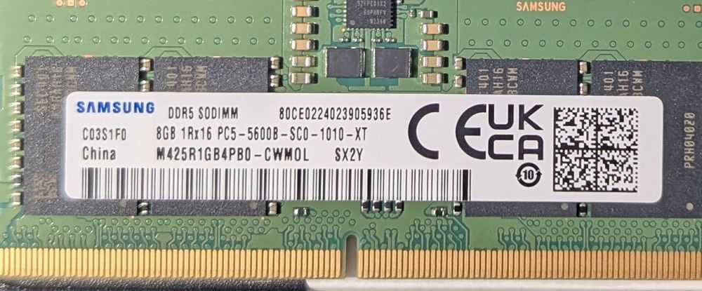 Комплект пам'яті Samsung DDR5 16GB (2x8) 5600MHz - знята з нового ноут