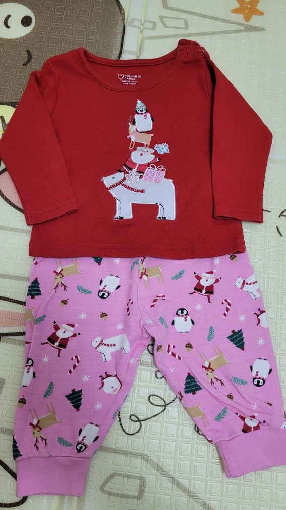 Піжама дитяча, новорічний спальний костюм для дівчинки, розмір 74