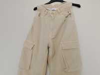 Spodnie jeansy cargo bojówki Bershka y2k alternative vintage swag XS