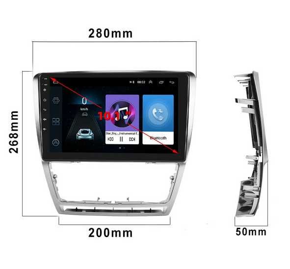 Radio nawigacja Skoda Octavia II 2004=2013 ANDROID 10.1" WiFI BT USB