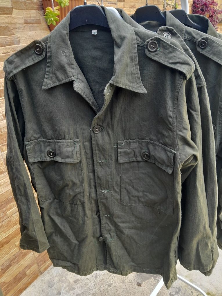 Camisas militares antigas anos 60 manga raglan