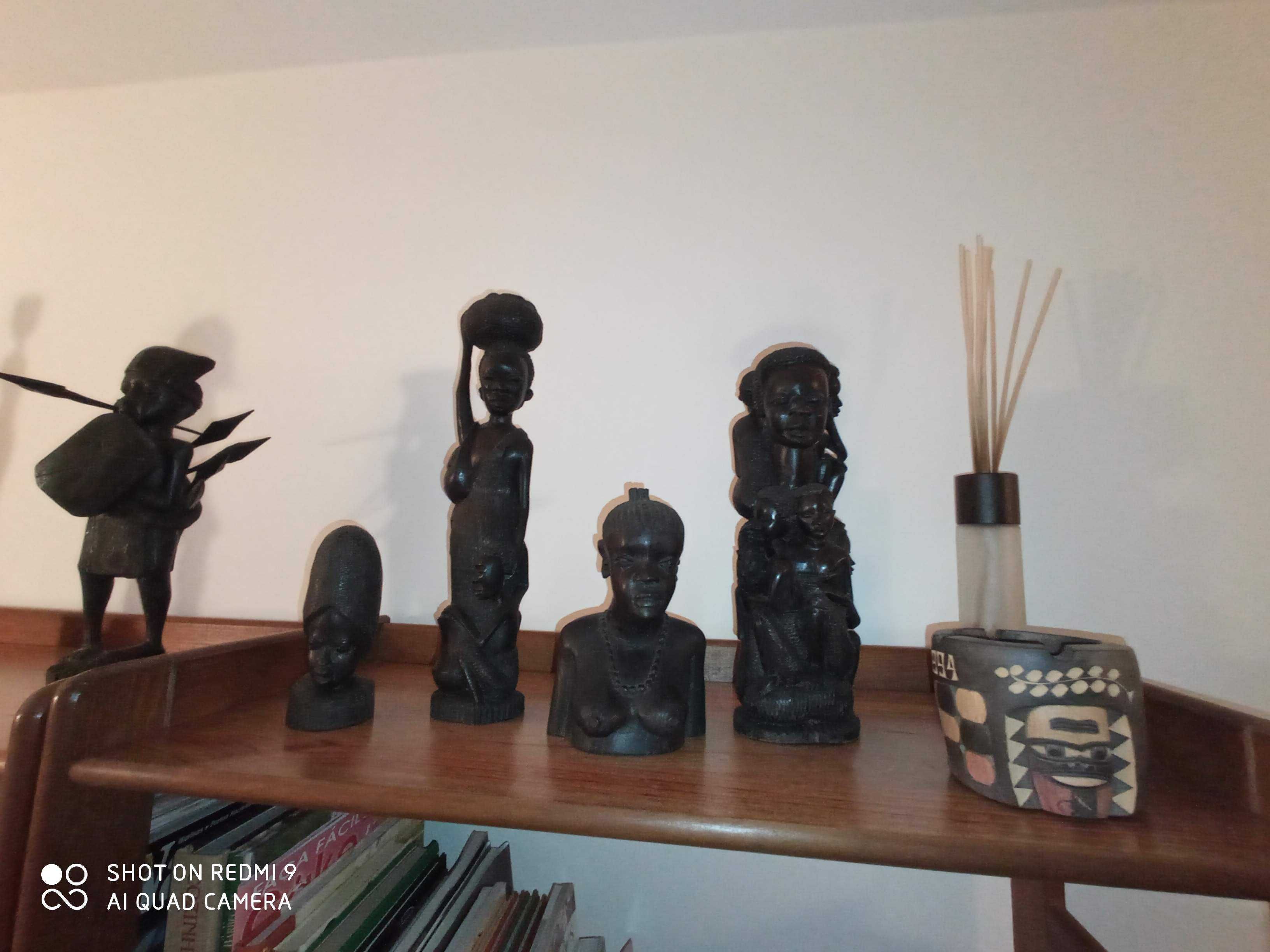 Vários artigos de decoração africanos