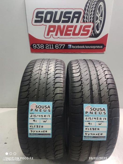 2 pneus semi novos 215-45r17 kleber - oferta dos portes