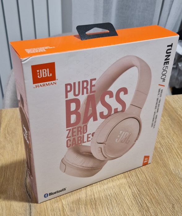 Słuchawki nauszne, bezprzewodowe JBL Tune 500BT, różowe, NOWE