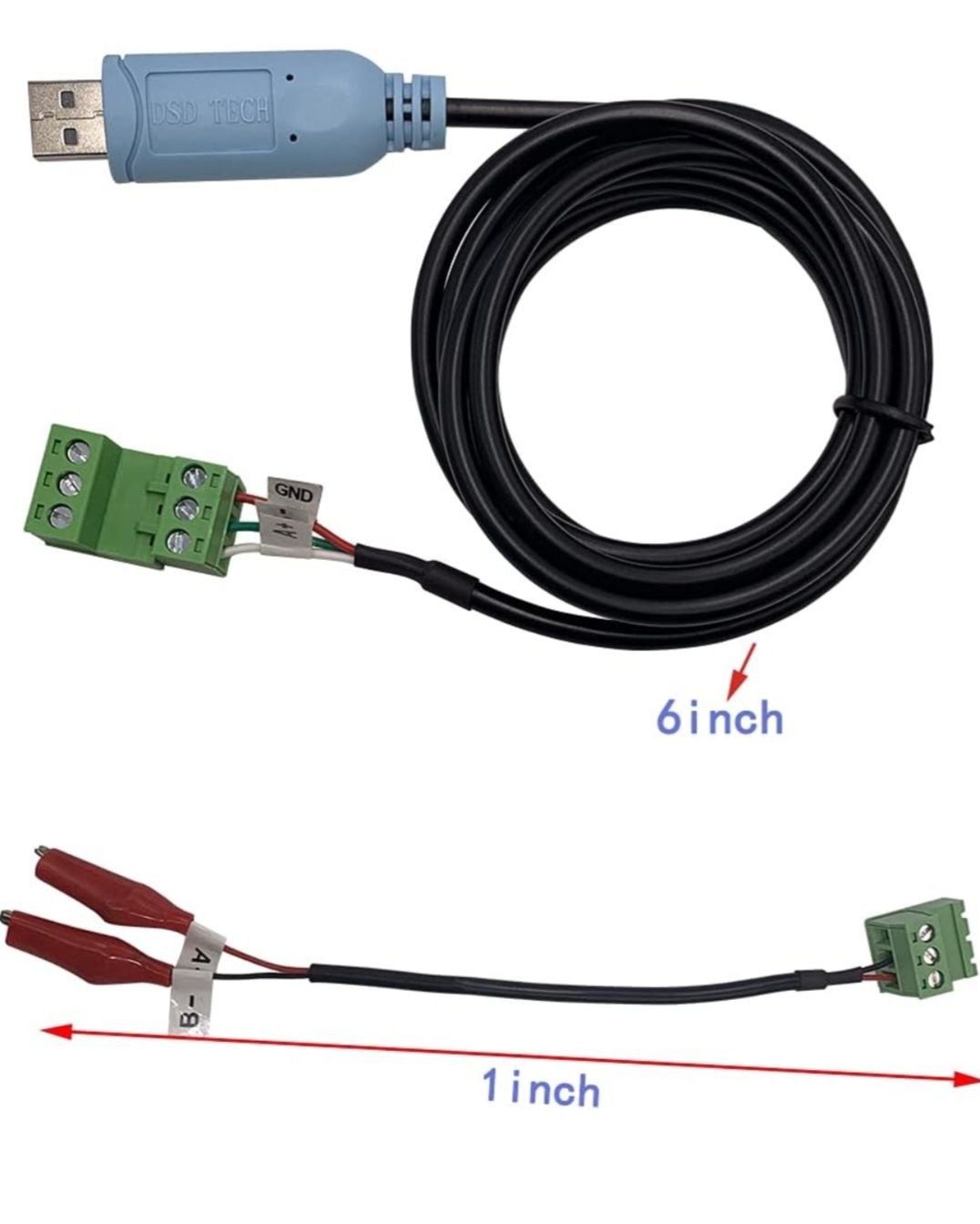 DSD TECH SH-U15 kabel USB na RS485 z klipsami krokodylkowymi