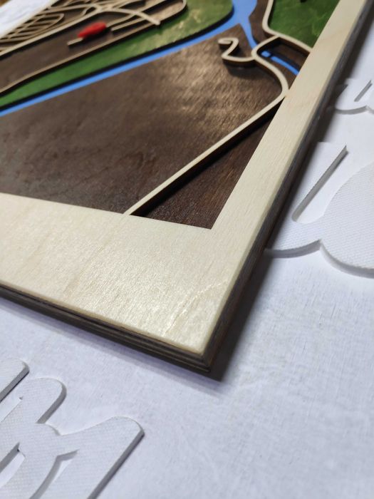 карта міста багатошарова, подарунок , картина декор з фанери