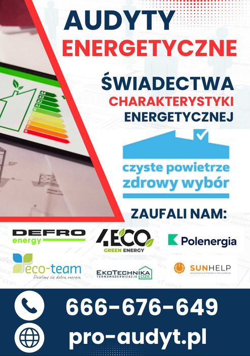 Audyt energetyczny Świadectwo energetyczne Czyste Powietrze