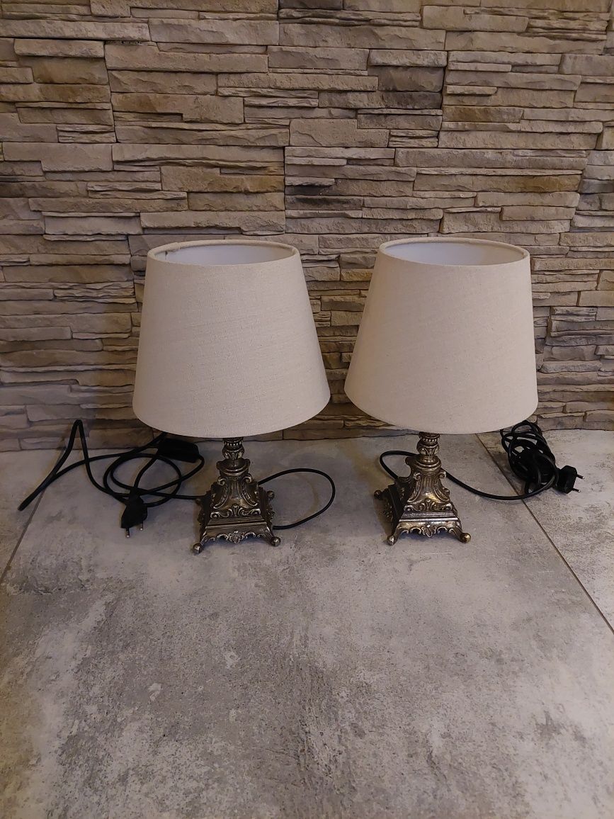 mosiężna lampa, stara lampa, lampka nocna, oświetlenie