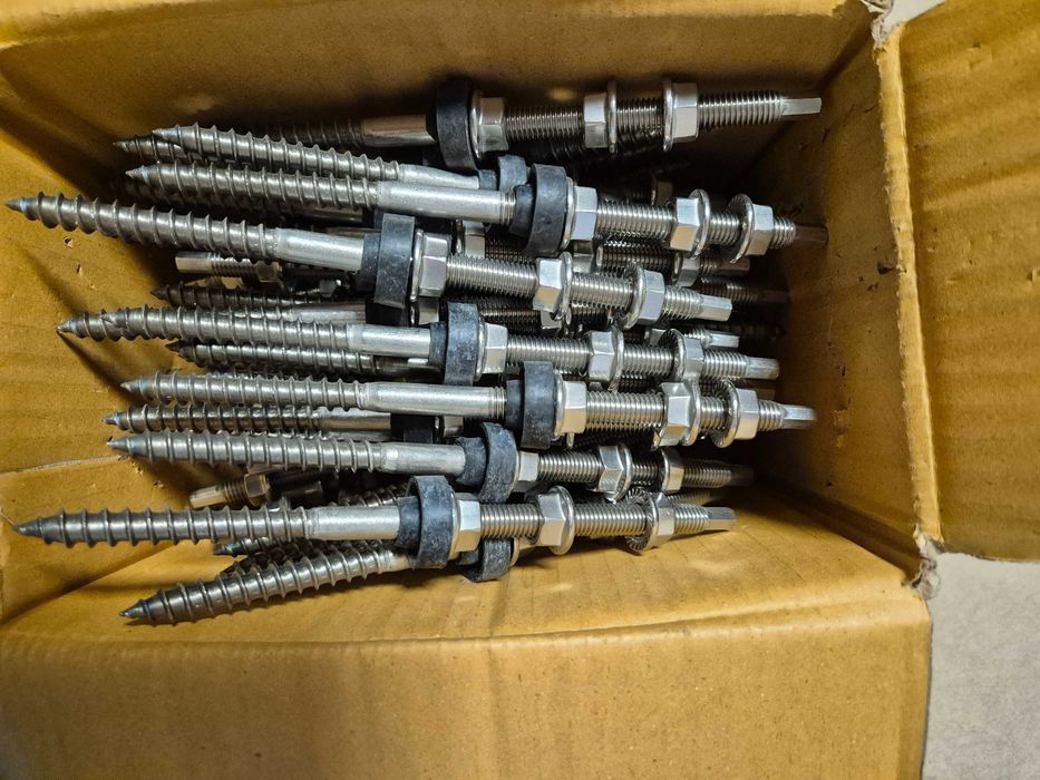 Śruba dwugwintowa uchwyt fotowoltaika A2 M10x200 z adapterem